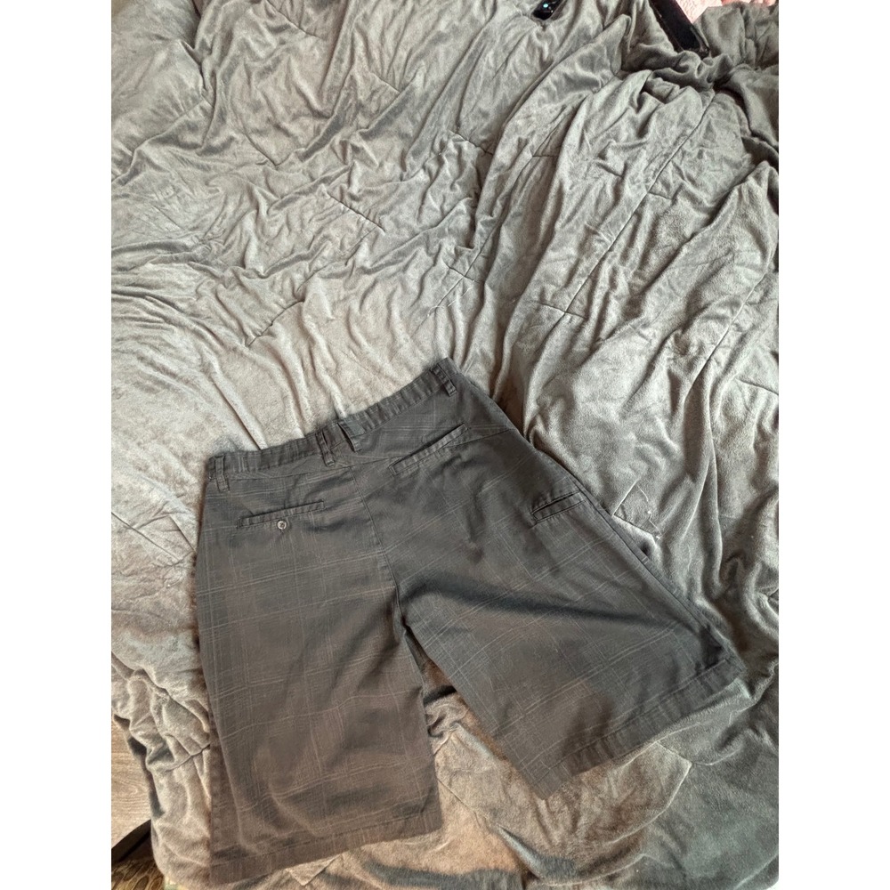 Burnside Mens Plaid Hybrid Walk Shorts Charcoal Grey Size 38